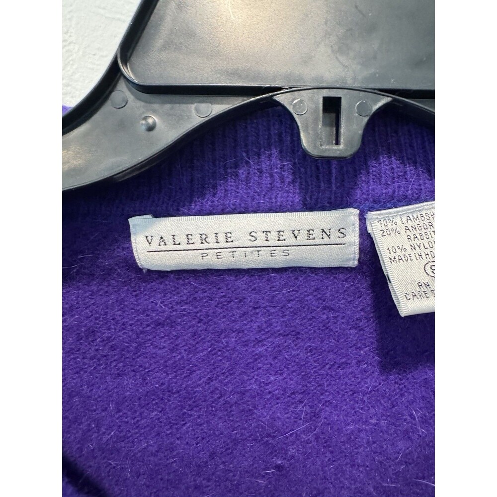 Valerie Stevens Women's‎ Purple Lambswool/Angora Blend Collared Sweater Size S - Picture 5 of 6